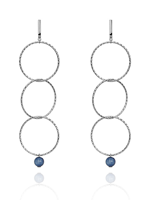 Серьги из серебра с кианитом, 1 Серьги из серебра с кианитом, 1