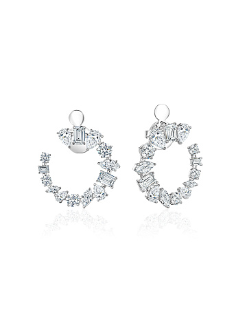 Серьги из белого золота с бриллиантами LG, 1