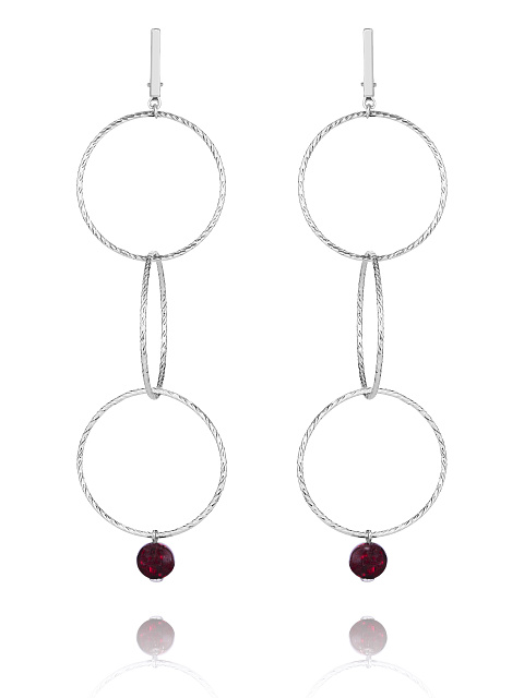 Серьги из серебра с гранатами, 1 Серьги из серебра с гранатами, 1