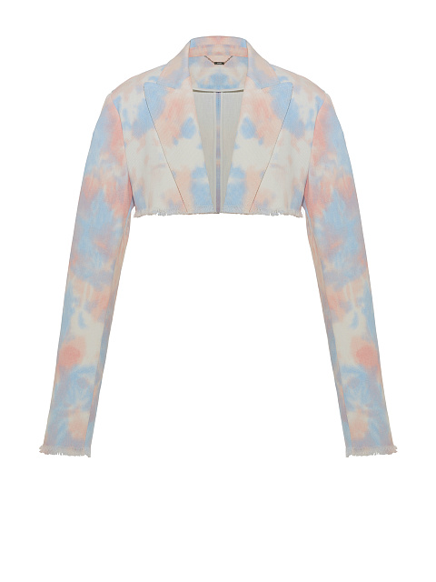 Розовый tie-dye жакет-болеро из денима, 1 Розовый tie-dye жакет-болеро из денима, 1