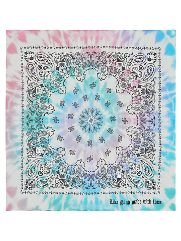 Розово-голубая хлопковая бандана Tie-Dye с узором пэйсли, 1
